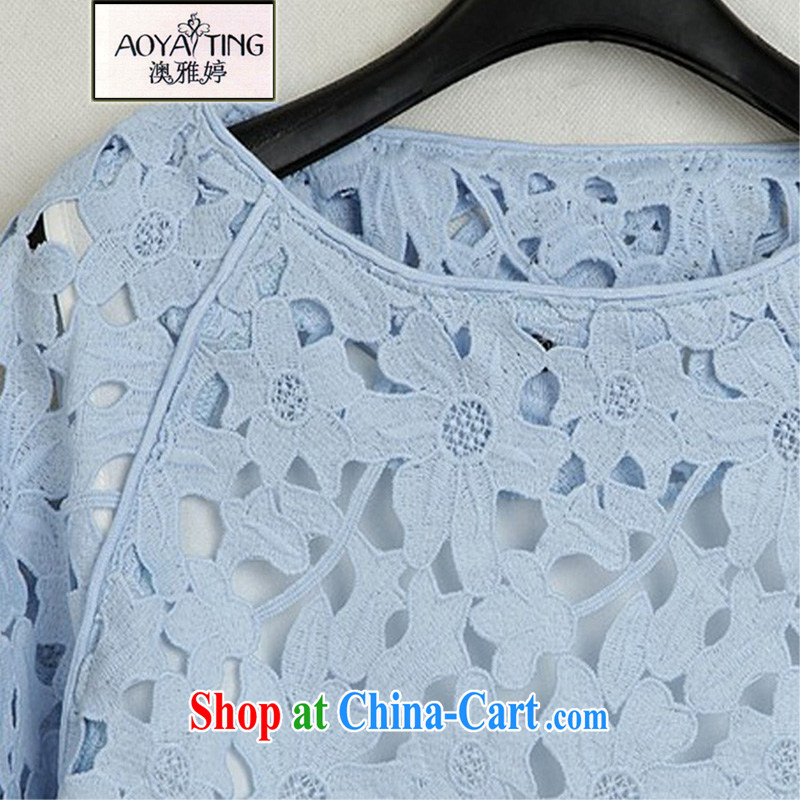 o Ya-ting 2015 spring new emphasis on MM and indeed increase, female lace snow woven shirts female 581 blue 5 XL recommends that you 175 - 200 jack, O Ya-ting (aoyating), online shopping