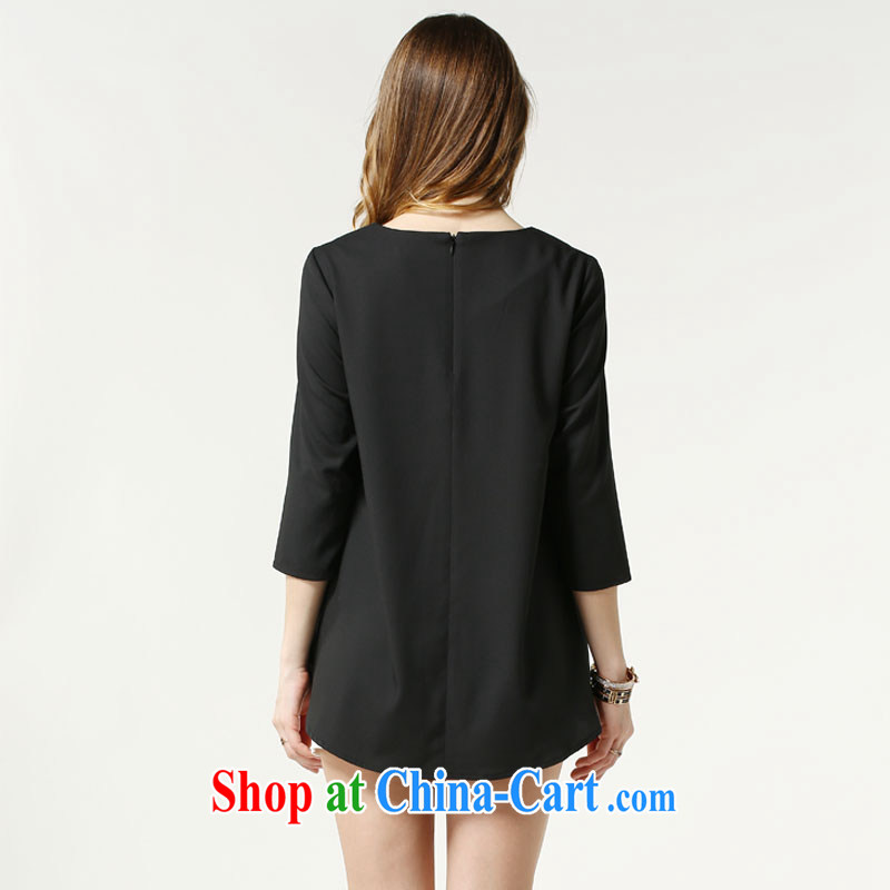 Connie's dream in Europe 2015 spring and summer new, long T-shirt girls and indeed increase, female 200 Jack relaxed simplicity and snow-woven shirts women T-shirt s1530 black XXXL, Connie dreams, shopping on the Internet