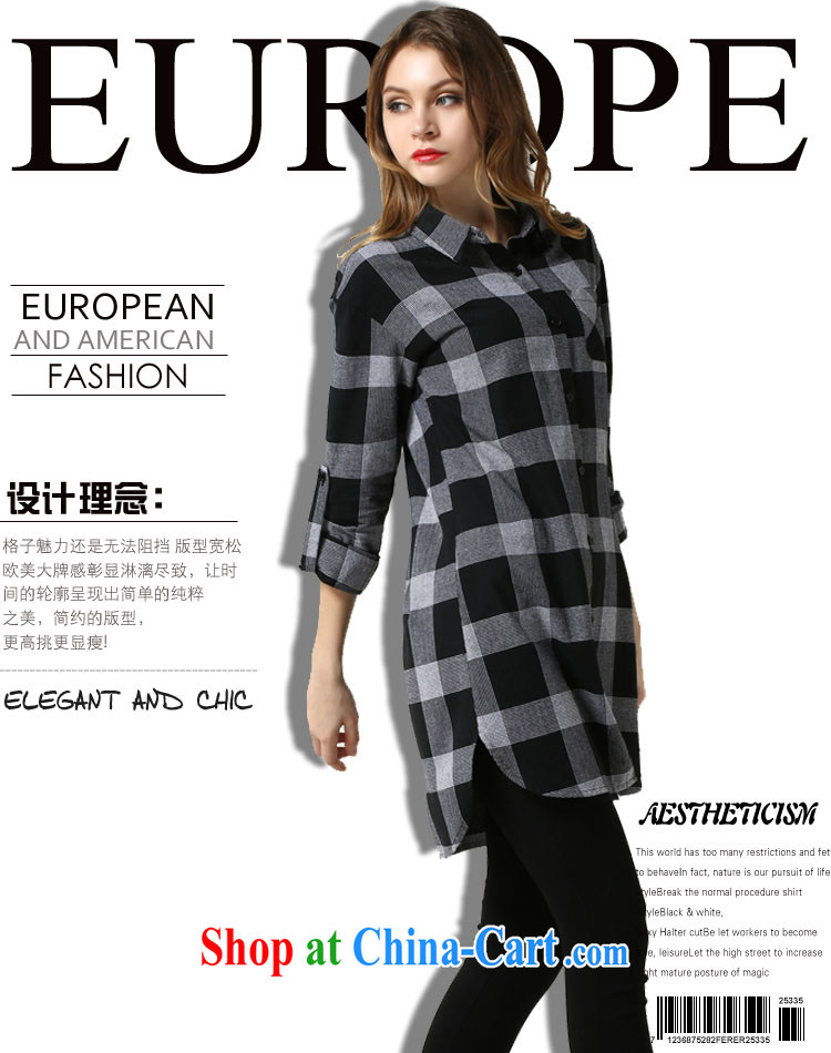 Connie's dream in Europe 2015 spring new long-sleeved checkered shirt girls and indeed increase, female 200 Jack loose video thin shirt female long s 1511 gray XXXXXL pictures, price, brand platters! Elections are good character, the national distribution, so why buy now enjoy more preferential! Health