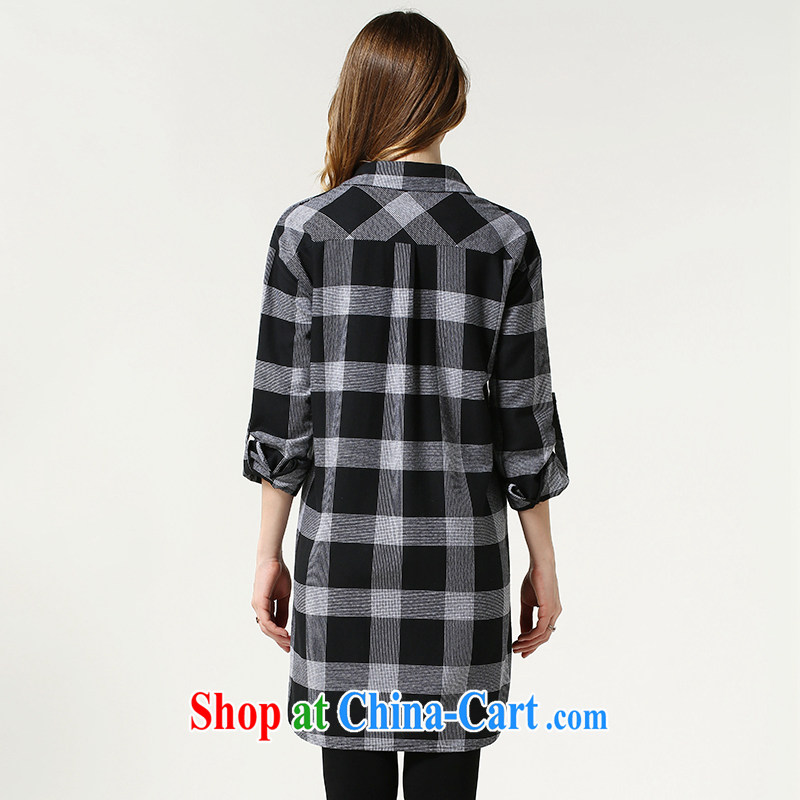 Connie's dream in Europe 2015 spring new long-sleeved checkered shirt girls and indeed increase, female 200 Jack loose video thin shirt female long s 1511 gray XXXXXL, Anne's dream, and shopping on the Internet