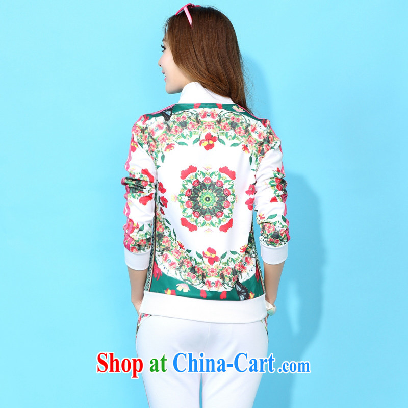 Perfect the 2015 Spring and Autumn and the new European site and stylish lounge suite Korean Version Stamp, Yi Sports package the code women white L, Pak Sofitel, shopping on the Internet
