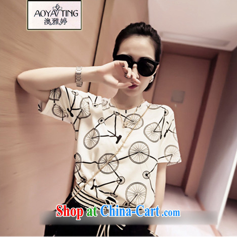 o Ya-ting 2015 summer new Korea and indeed XL girls thick MM short-sleeved T shirt women 5116 cycling pattern 3 XL recommends that you 160 - 200 jack