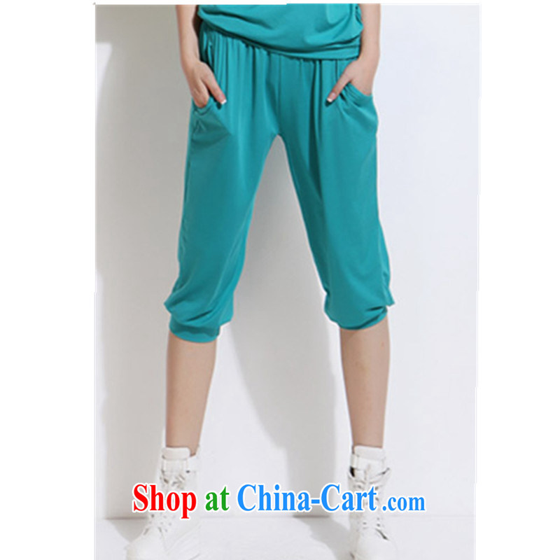 Summer 2015 new short-sleeved 7 pants and the obesity mm stylish casual clothing, clothing and Kit thin XL girls short-sleeved shirts T graphics thin movement green 4 XL recommendations 185 - 210 jack, Biao (BIAOSHANG), online shopping