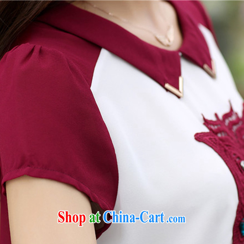 Van Gogh, ballet summer 2015 new, larger female snow woven shirts short-sleeved stitching, long owl mm thick T-shirt red XXXXL, Vincent van Gogh, Lei (FANYILEI), and, on-line shopping