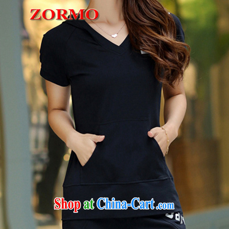 ZORMO 2015 summer new, larger lounge suite mm thick and indeed intensify T pension female + 7 pants sportswear black 4XL 160 - 180 jack, ZORMO, shopping on the Internet