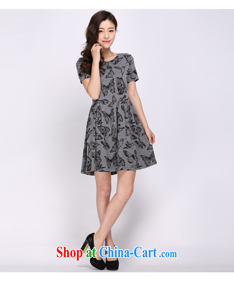 Laurie, flower 2015 Korean XL women mm thick summer decoration, graphics thin round-collar short-sleeved dresses 1130 gray 4 XL pictures, price, brand platters! Elections are good character, the national distribution, so why buy now enjoy more preferential! Health