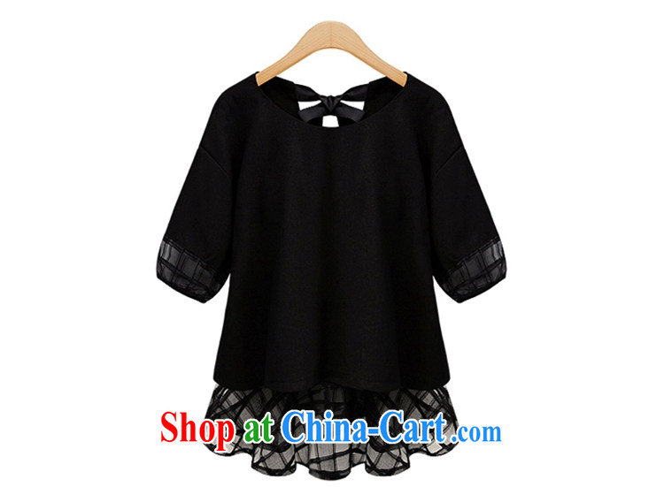 Gangnam taste summer 2015, mm thick and fat and King, female lace snow woven stitching short-sleeved leisure video thin, bow-tie snow woven shirts black 5 XL recommendations 180 - 200 pictures, price, brand platters! Elections are good character, the national distribution, so why buy now enjoy more preferential! Health