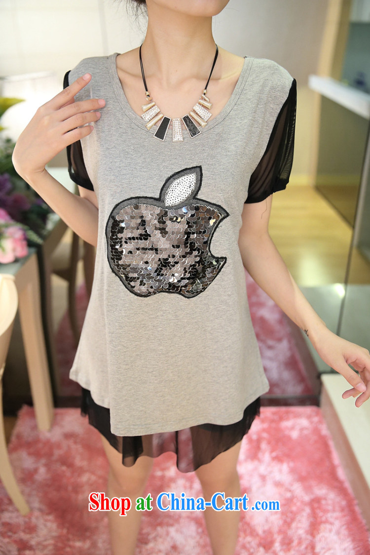 Women of 2015 workshop on new summer stitching Web yarn large, thick MM loose knitted T-shirt T shirts women 5115 gray XXXXXL pictures, price, brand platters! Elections are good character, the national distribution, so why buy now enjoy more preferential! Health