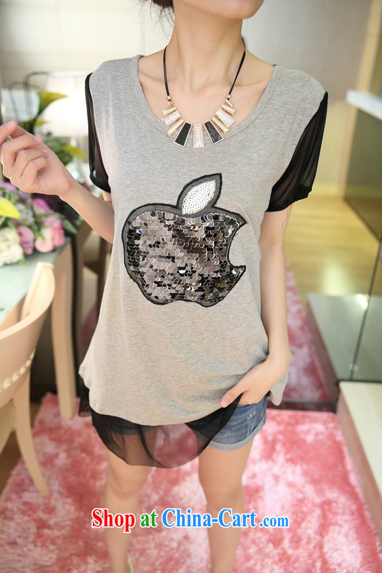Women of 2015 workshop on new summer stitching Web yarn large, thick MM loose knitted T-shirt T shirts women 5115 gray XXXXXL pictures, price, brand platters! Elections are good character, the national distribution, so why buy now enjoy more preferential! Health