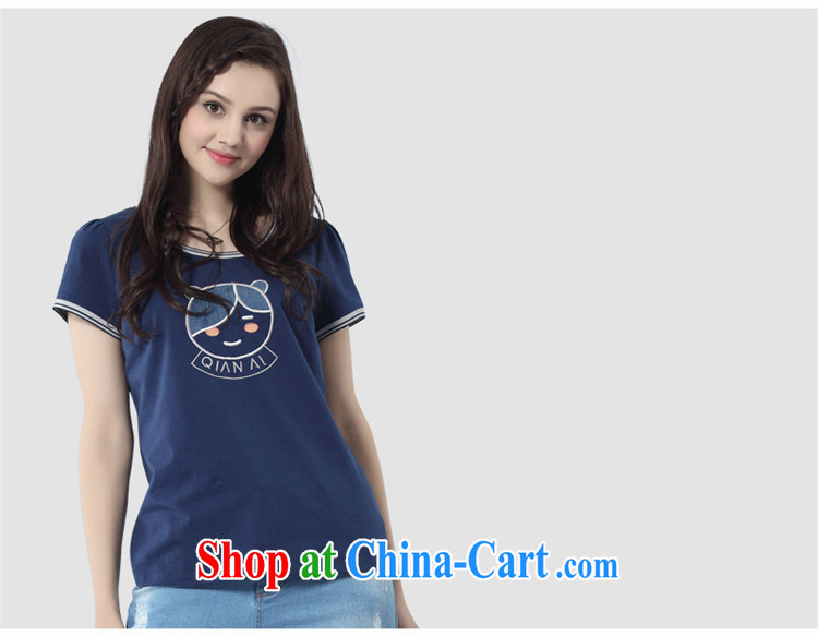 The Constitution is the female 2015 summer New Beauty video thin and fat increase and short-sleeved shirt T 2568 royal blue 138/6 XL pictures, price, brand platters! Elections are good character, the national distribution, so why buy now enjoy more preferential! Health