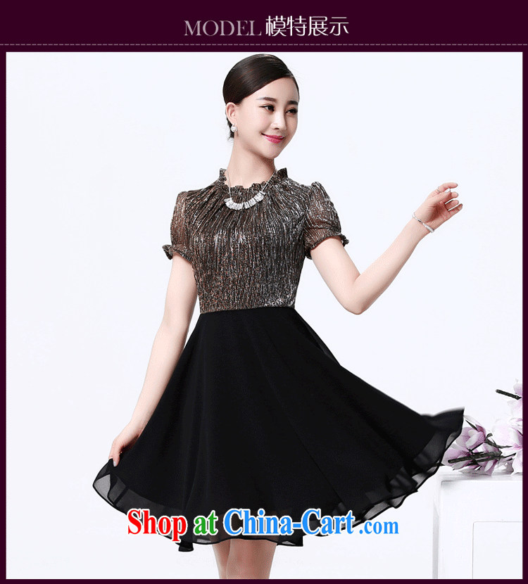 Mr Mok Yee 2015 summer new, larger female commuter temperament the waist graphics thin short-sleeved snow woven dresses women 8189 black 6801 XL pictures, price, brand platters! Elections are good character, the national distribution, so why buy now enjoy more preferential! Health