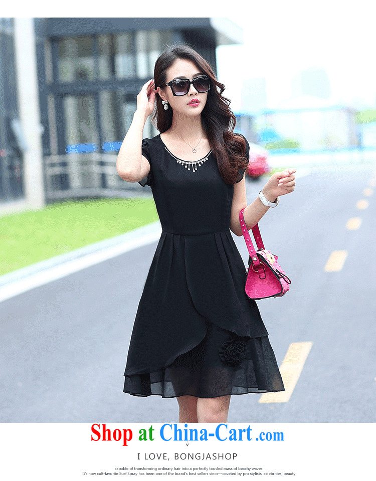 Mr Mok Yee 2015 summer new, larger female commuter temperament the waist graphics thin short-sleeved snow woven dresses women 8189 black 6801 XL pictures, price, brand platters! Elections are good character, the national distribution, so why buy now enjoy more preferential! Health