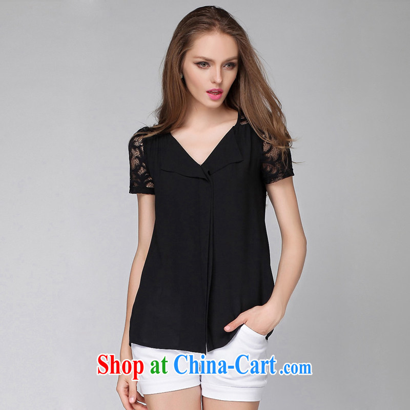 The silk, honey XL girls thick MM graphics thin summer Openwork stitching snow T woven shirts ZZ 3277 black 4XL (165 jack - 180 jack through) to the population, honey, and shopping on the Internet