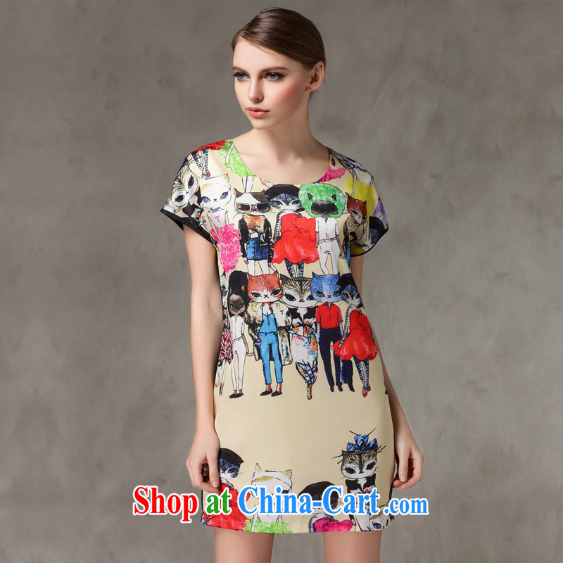 The silk, honey XL girls thick MM graphics thin Summer Snow stamp duty woven dresses ZZ 1517 figure 3XL (150 jack - 164 jack wear), the population, honey, and shopping on the Internet
