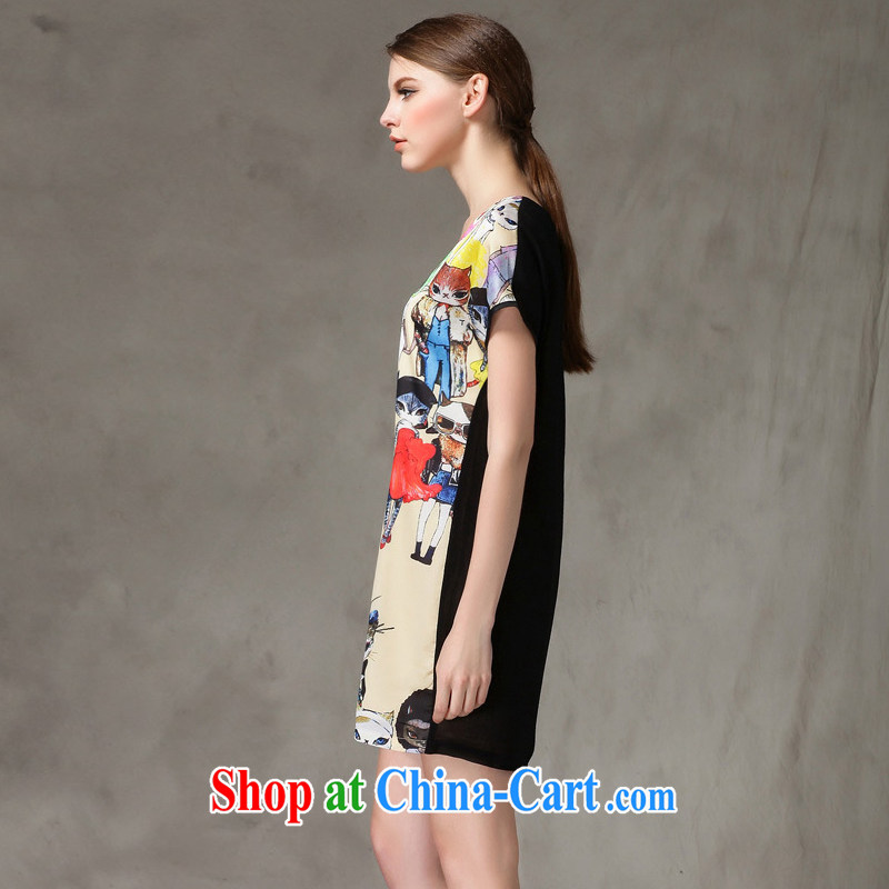 The silk, honey XL girls thick MM graphics thin Summer Snow stamp duty woven dresses ZZ 1517 figure 3XL (150 jack - 164 jack wear), the population, honey, and shopping on the Internet