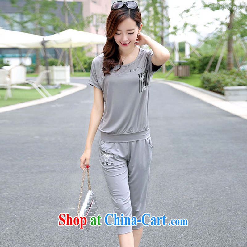 Hsiao-mentioned 2015 summer new Korean Korean version of the greater code female thick MM loose short-sleeved pants Kit 2023 gray package XXL (125 - 145 ) jack, Andrew / child care, shopping on the Internet