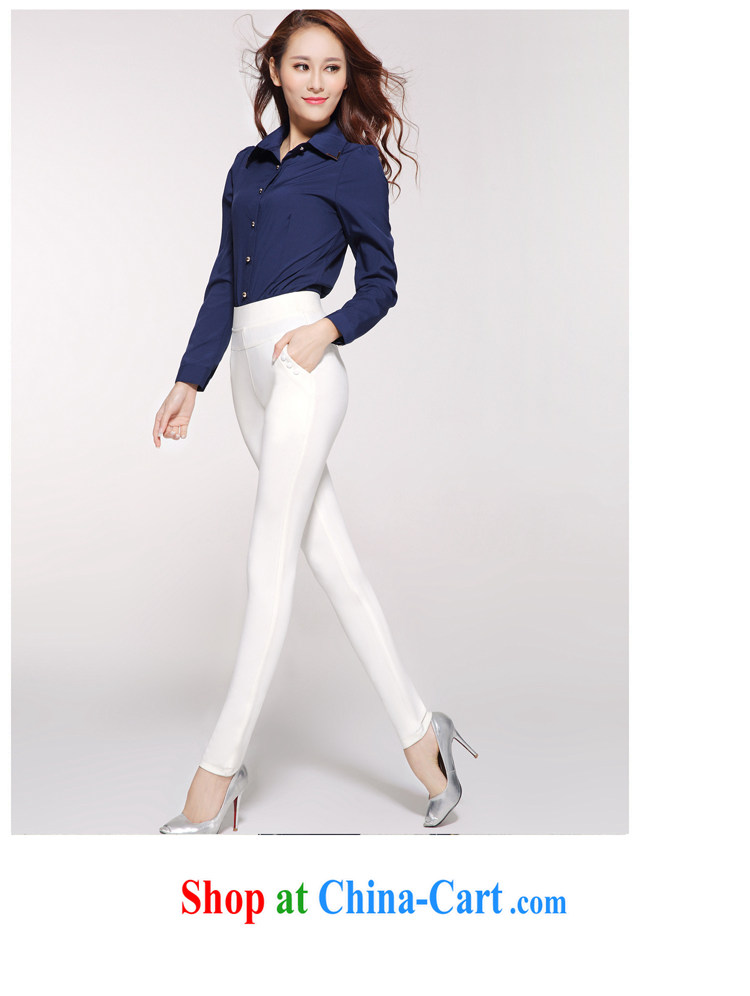 According to perfect 2015 new thick MM knitting high waist Stretch video skinny legs pencil pants Women's pants, casual pants solid Y 2128 royal blue 6 XL pictures, price, brand platters! Elections are good character, the national distribution, so why buy now enjoy more preferential! Health