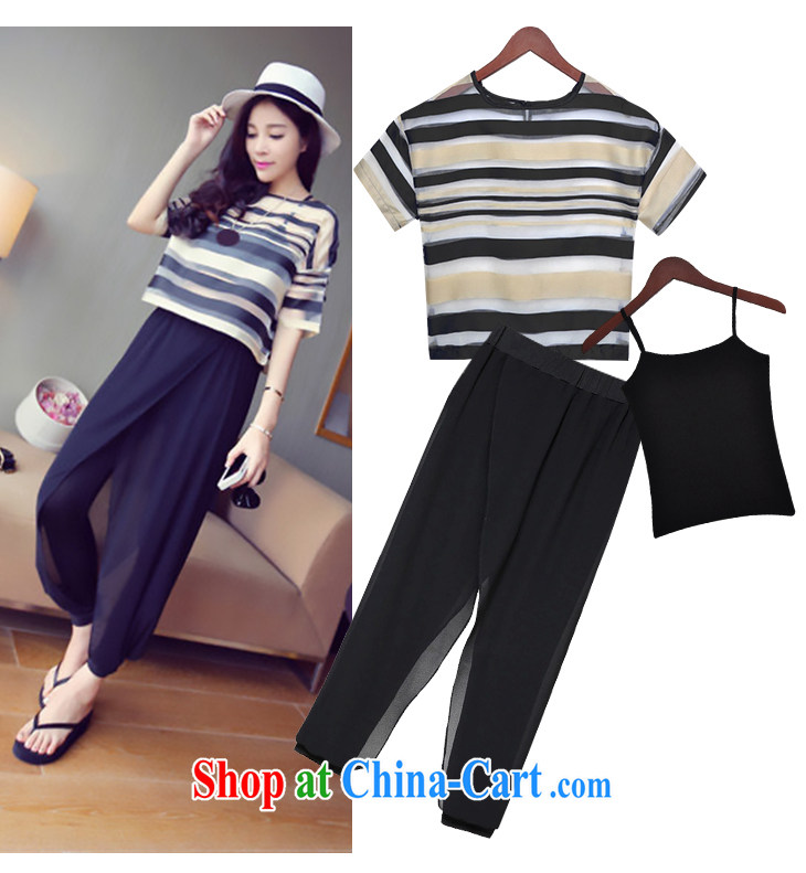 2015 YILISA in Europe and America, the female summer thick MM new streaks retro snow woven shirts T-shirts, 7 pants 3-piece set 9055 Y black streaks XXXL pictures, price, brand platters! Elections are good character, the national distribution, so why buy now enjoy more preferential! Health