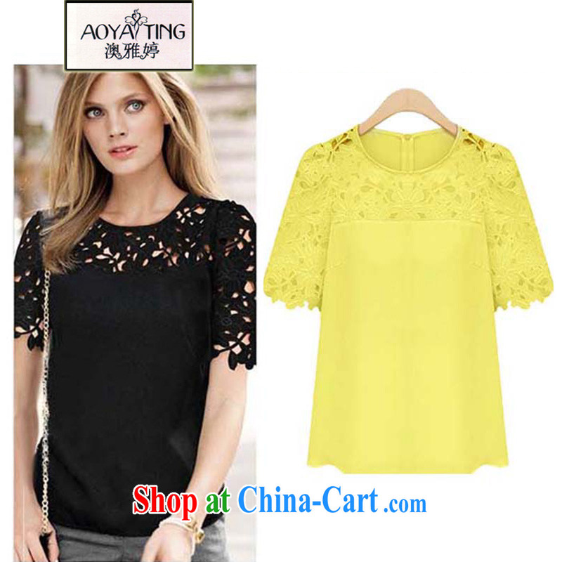 o Ya-ting 2015 summer new, indeed the XL thick MM short-sleeved lace T shirt female 20 - 38 black 4 XL recommends that you 160 - 180 jack, O Ya-ting (aoyating), online shopping