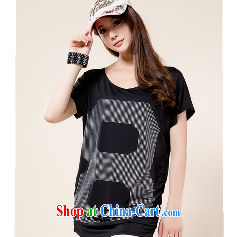 The large, female short-sleeve T-shirt 200 Jack mm thick summer Korean thick sister summer and indeed increase 2015 Korean version, long bag and cotton white XXL, Biao (BIAOSHANG), shopping on the Internet