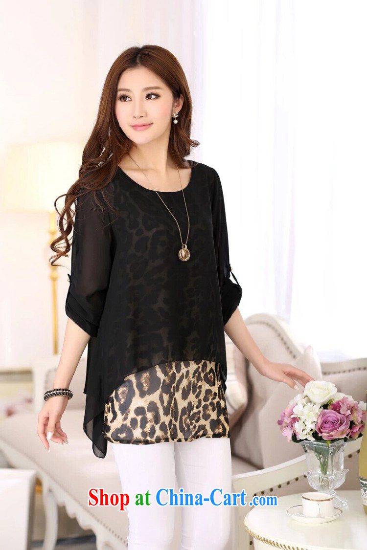 Silk mini-Hoda Badran stars fall with new XL loose snow woven shirt, long-sleeved Leopard fake two-piece T-shirt mom with thick, female graphics thin, picture color XXXXL pictures, price, brand platters! Elections are good character, the national distribution, so why buy now enjoy more preferential! Health