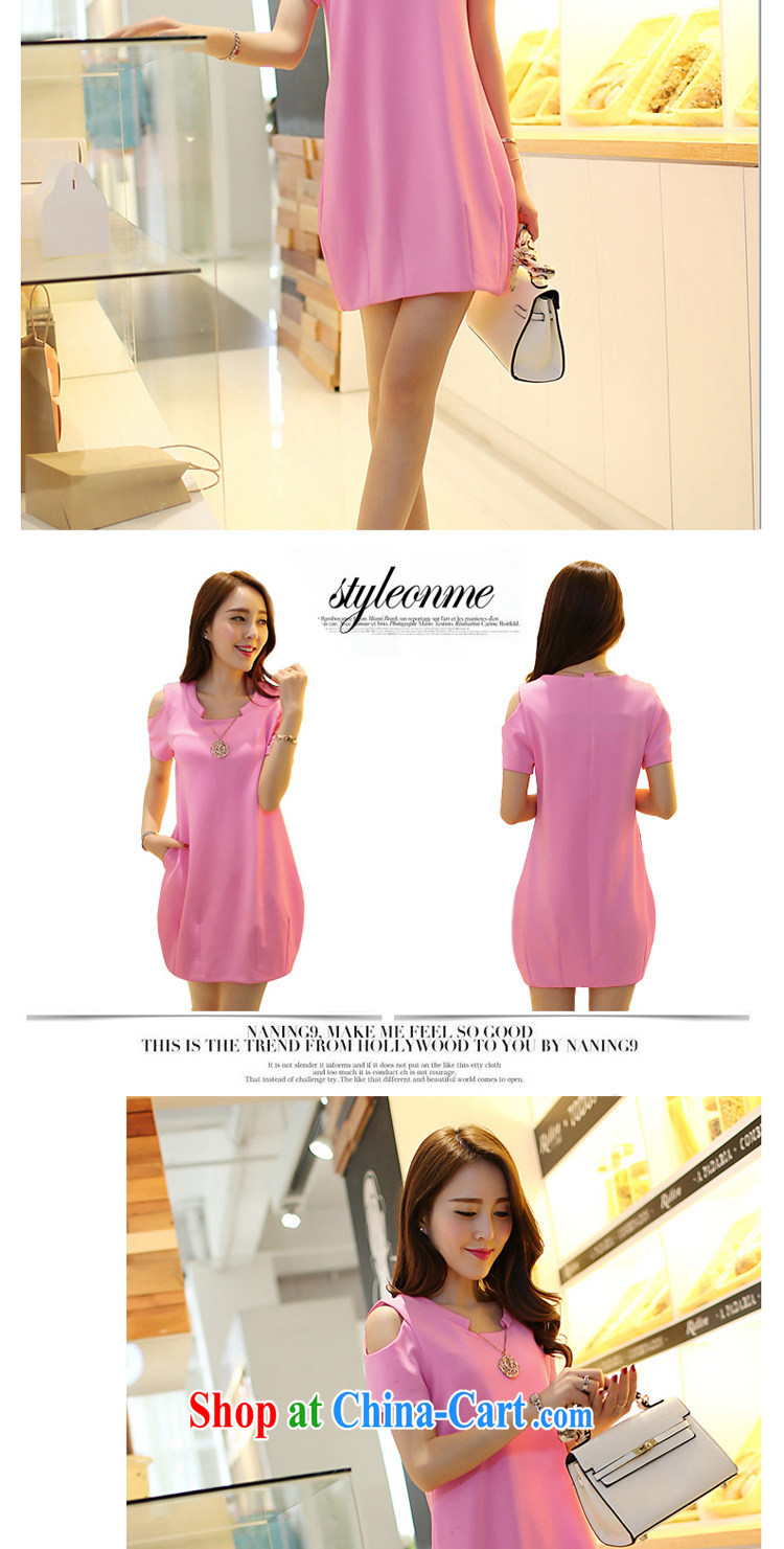 flower girl Isabelle 2015 new emphasis on MM and indeed increase, female summer Korean Beauty graphics thin bare shoulders short-sleeve dresses D 1627 pink 4 XL pictures, price, brand platters! Elections are good character, the national distribution, so why buy now enjoy more preferential! Health