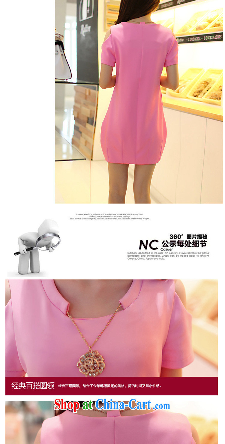 flower girl Isabelle 2015 new emphasis on MM and indeed increase, female summer Korean Beauty graphics thin bare shoulders short-sleeve dresses D 1627 pink 4 XL pictures, price, brand platters! Elections are good character, the national distribution, so why buy now enjoy more preferential! Health