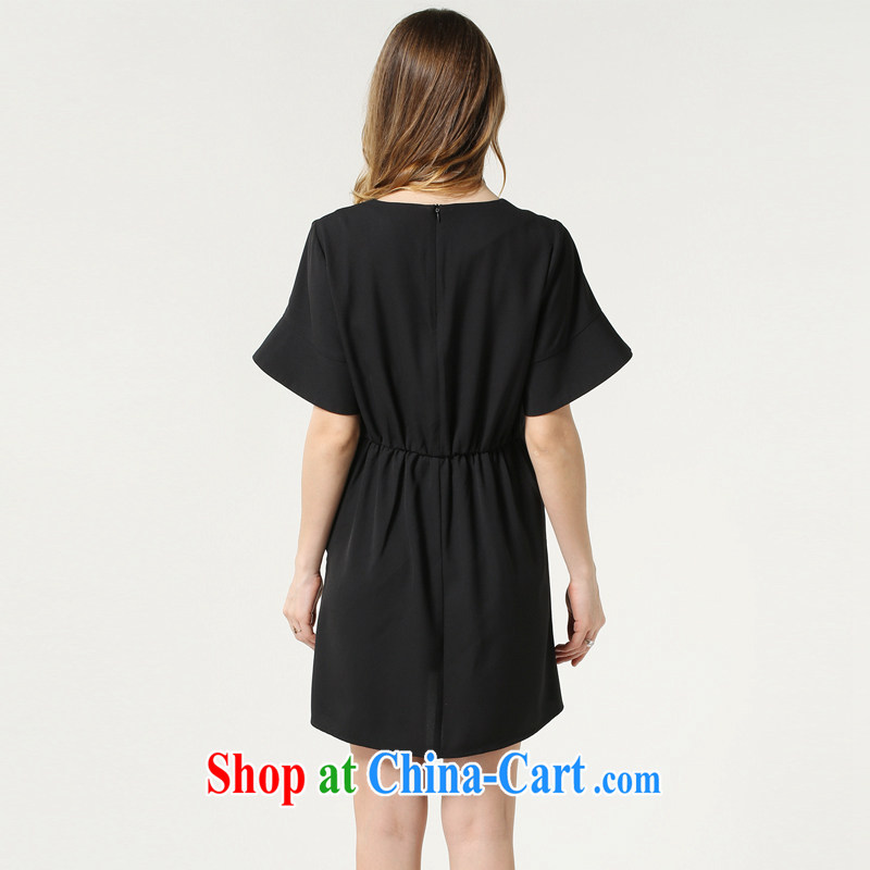 Song Meng Yin Yue XL women summer 2015 new solid-colored loose short-sleeved snow woven dresses SN 3602 black 4XL (165 - 180 ) jack, Song had Yin Yue, shopping on the Internet