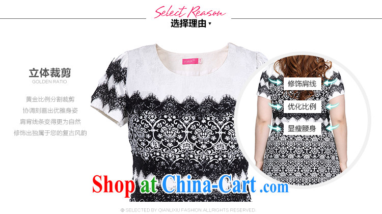 Slim LI Sau 2015 summer new, larger female stamp lace elegant short-sleeved round neck dress Q 7990 white on black flower XL pictures, price, brand platters! Elections are good character, the national distribution, so why buy now enjoy more preferential! Health