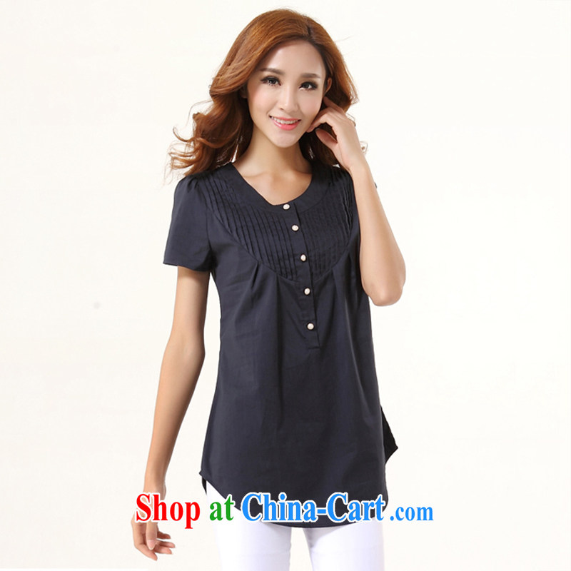Jade Yi Shu fat sister summer, New T-shirt 2015 cotton and indeed increase, female 200 Jack video thin loose shirt of red 5 XL, Jade Yi Shu, shopping on the Internet