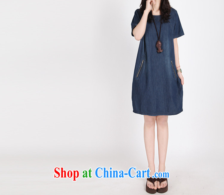 Spring 2015 new Korean version the code dress short-sleeve denim dress wear white denim dress Map Color XXL pictures, price, brand platters! Elections are good character, the national distribution, so why buy now enjoy more preferential! Health