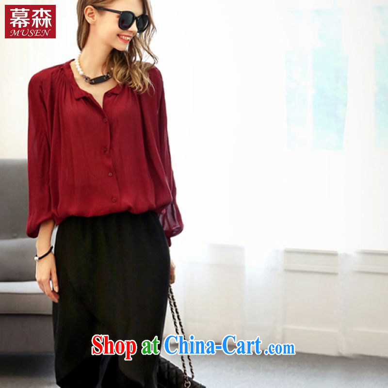 The sum 2015 spring and summer, the United States and Europe, female thick mm video thin long-sleeved T-shirt long-sleeved solid color click the Snap solid Yi 200 jack can be seen wearing a red XXXXXL, Sum, and shopping on the Internet