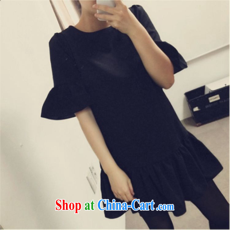 The sum 2015 summer Korean loose the Code women flouncing short-sleeved thick mm and fat and dresses 200 jack can be seen wearing black XXL pictures, price, brand platters! Elections are good character, the national distribution, so why buy now enjoy more preferential! Health