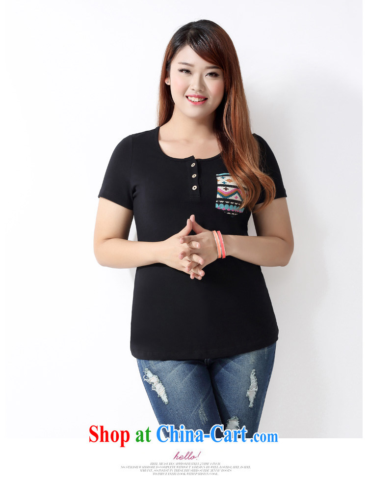 Picking a major, female 2015 spring and summer new Korean fashion thick MM 100 cultivating ground graphics thin coin flap stamp pocket short sleeves shirt T A 3610 black 3 XL pictures, price, brand platters! Elections are good character, the national distribution, so why buy now enjoy more preferential! Health