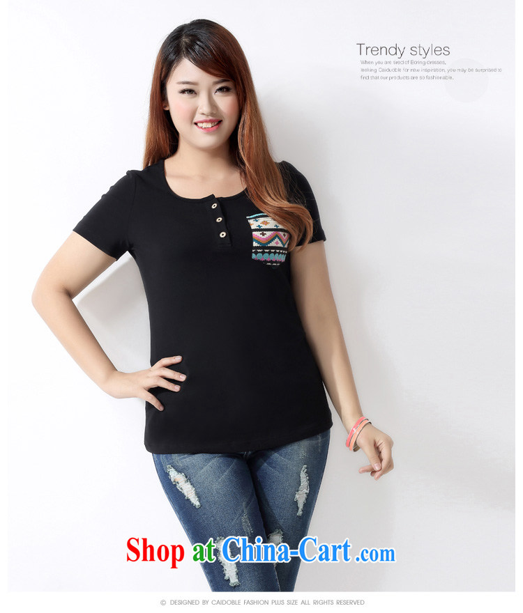 Picking a major, female 2015 spring and summer new Korean fashion thick MM 100 cultivating ground graphics thin coin flap stamp pocket short sleeves shirt T A 3610 black 3 XL pictures, price, brand platters! Elections are good character, the national distribution, so why buy now enjoy more preferential! Health