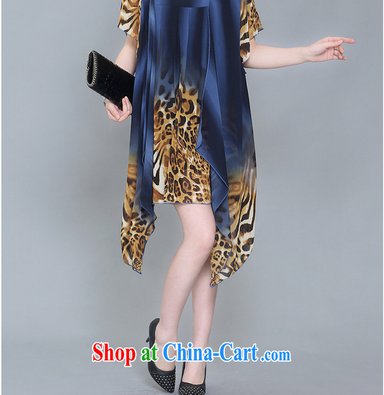 100 city better bring about 2015 summer new, personalized stamp ribbons large skirt with large, middle-aged and older dress with belt blue Leopard XXXXL pictures, price, brand platters! Elections are good character, the national distribution, so why buy now enjoy more preferential! Health