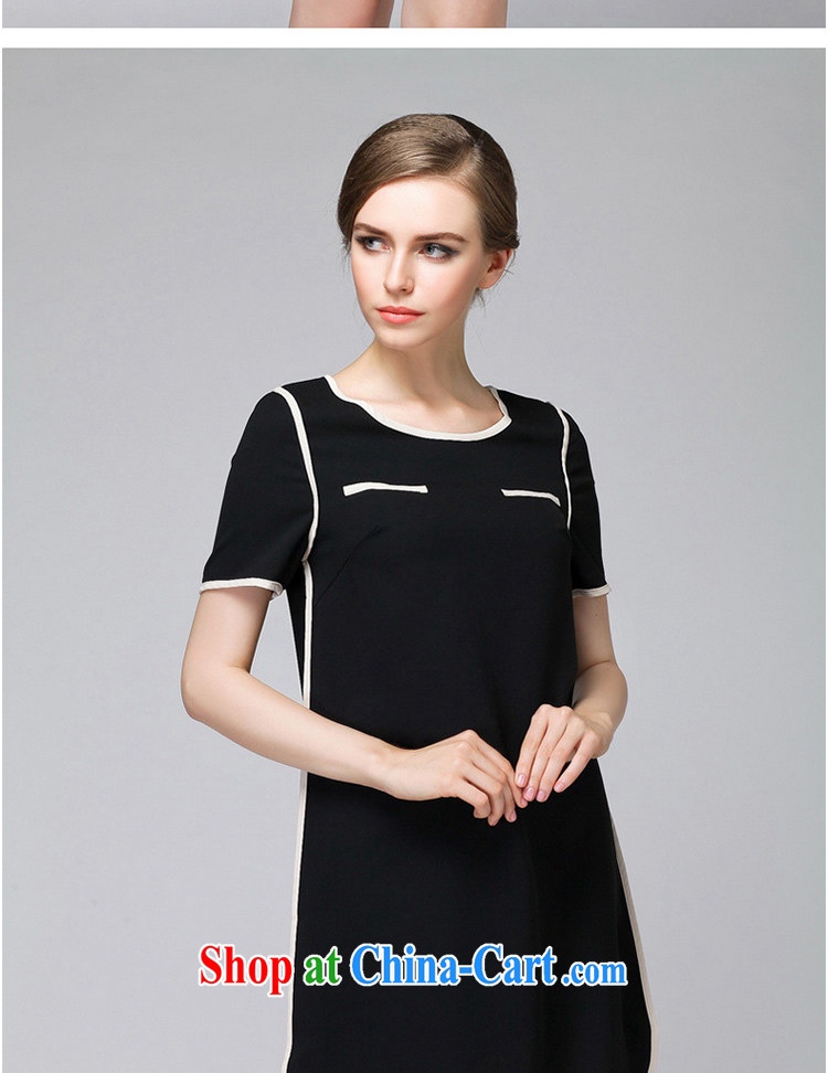 The Ting zhuangting summer 2015 new high-end European and American thick mm larger female minimalist beauty graphics thin short-sleeve dress 1521 black 4XL pictures, price, brand platters! Elections are good character, the national distribution, so why buy now enjoy more preferential! Health