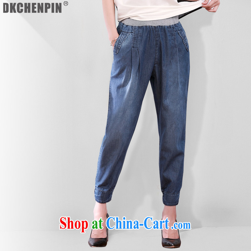 2015 DKchenpin larger girls denim jeans girls castor pants loose, pants girls 7 pants mom with jeans blue 3 XL