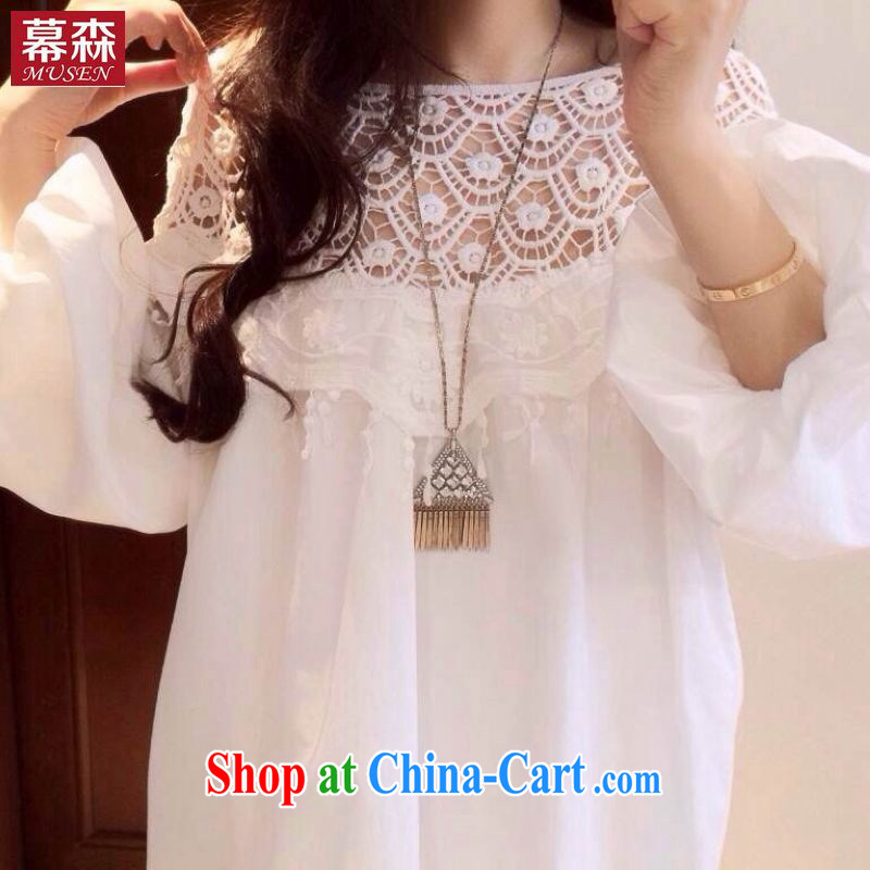 The sum 2015 spring and summer, loose the Code women mm thick graphics thin Korean relaxed dress sexy lace skirt solid 200 jack can be seen wearing a white XXXL, Sum, and shopping on the Internet