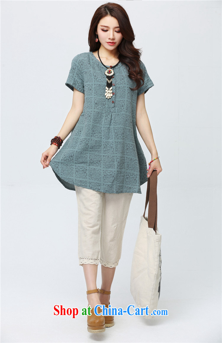 According to MU CEN 2015 summer new Korean cotton the retro ethnic wind loose video thin large, thick Mei Mei short-sleeved round-collar solid dress 2015 #Tibetan cyan take XL pictures, price, brand platters! Elections are good character, the national distribution, so why buy now enjoy more preferential! Health