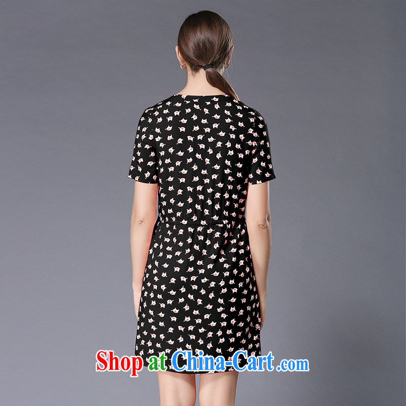 The silk, honey XL girls thick MM graphics thin summer beauty stamp duty dress ZZ 3349 black 2 XL (135 jack - 149 jack wear), the population, honey, and shopping on the Internet