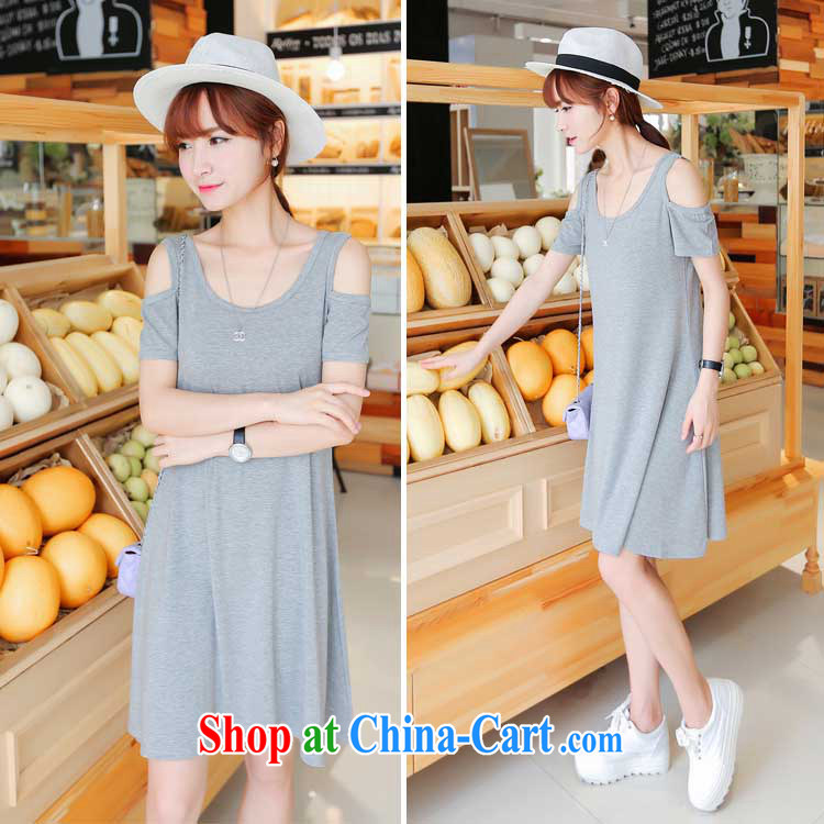 MS ANISSA WONG shadow baby 2015 new Korean relaxed, generation, your shoulders short-sleeved and knee skirt the Code women dresses pre-sale light gray L pictures, price, brand platters! Elections are good character, the national distribution, so why buy now enjoy more preferential! Health