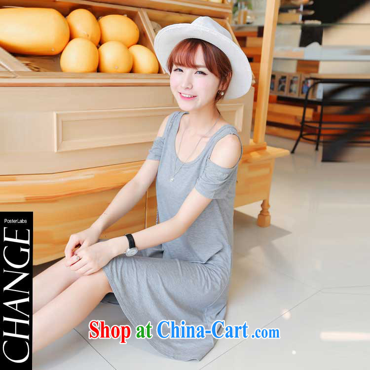 MS ANISSA WONG shadow baby 2015 new Korean relaxed, generation, your shoulders short-sleeved and knee skirt the Code women dresses pre-sale light gray L pictures, price, brand platters! Elections are good character, the national distribution, so why buy now enjoy more preferential! Health