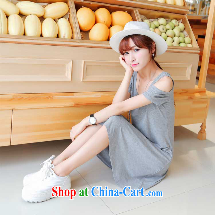 MS ANISSA WONG shadow baby 2015 new Korean relaxed, generation, your shoulders short-sleeved and knee skirt the Code women dresses pre-sale light gray L pictures, price, brand platters! Elections are good character, the national distribution, so why buy now enjoy more preferential! Health