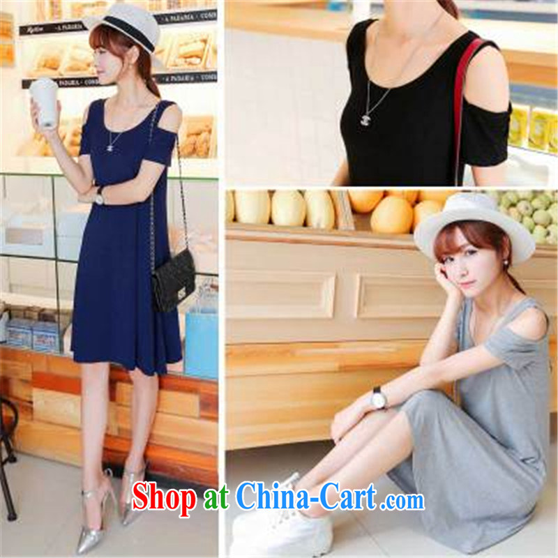 MS ANISSA WONG shadow baby 2015 new Korean relaxed, generation, your shoulders short-sleeved and knee skirt the Code women dresses pre-sale light gray L, Ms Anissa Wong shadow baby shopping (QYBBGW), online shopping