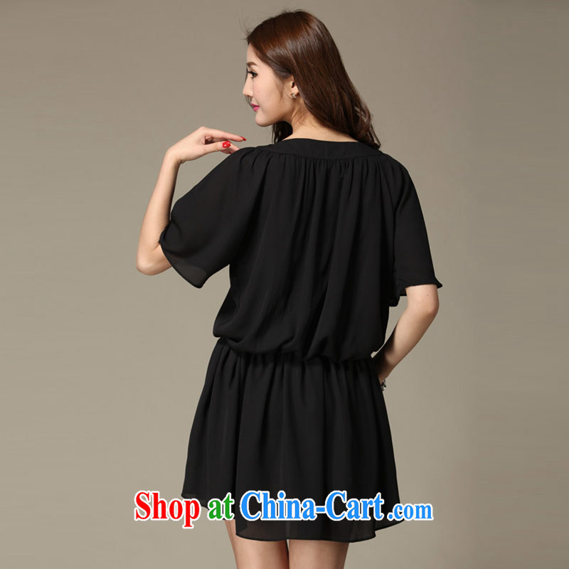 Hi Margaret slavery in Europe and the Code women's clothing stylish wood drill with round collar name yuan style snow woven skirt the waist 100 hem dresses W 30,279 Black Large Number 4 XL, HI Maria slavery, and shopping on the Internet