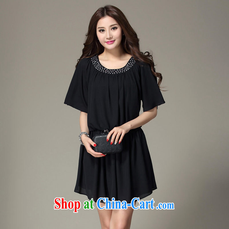 Hi Margaret slavery in Europe and the Code women's clothing stylish wood drill with round collar name yuan style snow woven skirt the waist 100 hem dresses W 30,279 Black Large Number 4 XL, HI Maria slavery, and shopping on the Internet