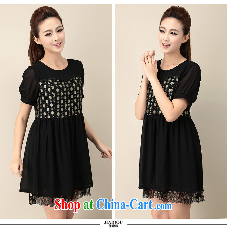 Better the Dili Europe summer 2015 new XL fat girl graphics thin dresses and elegant lace stitching 100 hem skirt black large code 5 XL pictures, price, brand platters! Elections are good character, the national distribution, so why buy now enjoy more preferential! Health