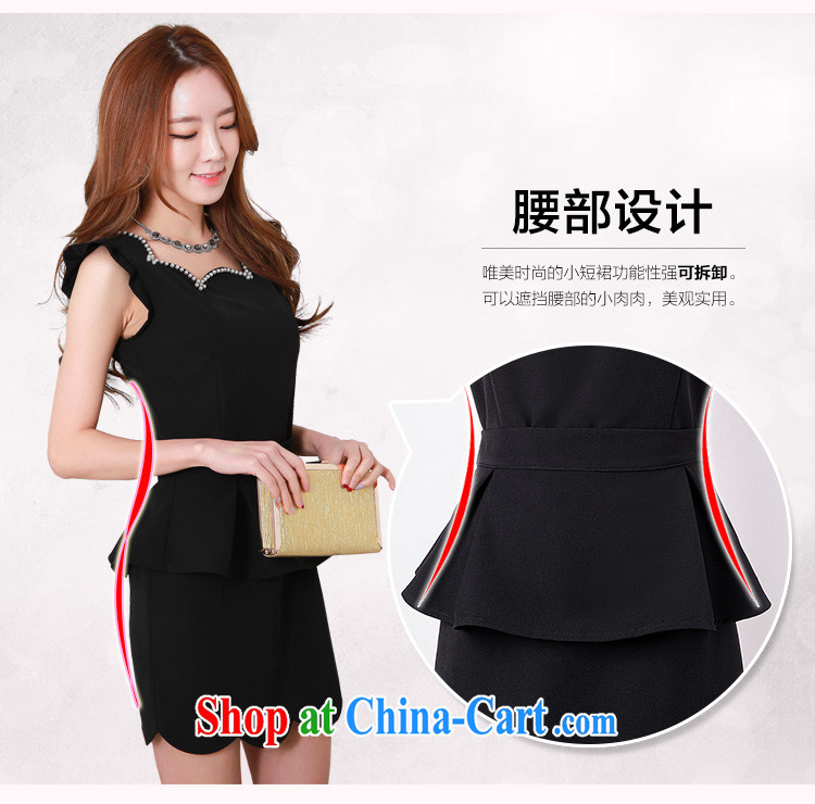 Land is the Yi, female 2015 summer new Korean thick sister beauty graphics thin larger dresses the waist sexy career package and temperament short skirt black 3 XL pictures, price, brand platters! Elections are good character, the national distribution, so why buy now enjoy more preferential! Health