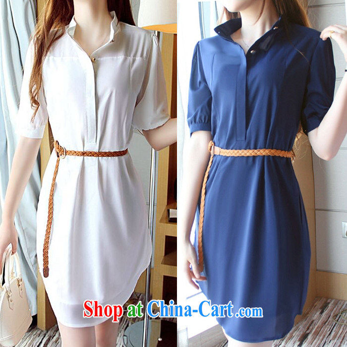 2015 Baoxinfu new summer large, thick MM strap cuff in cultivating snow woven shirts dresses women 5113 dark blue XXXXXL pictures, price, brand platters! Elections are good character, the national distribution, so why buy now enjoy more preferential! Health